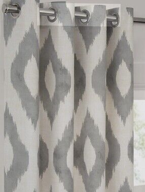 Set Of Two 50x84 Davian Ikat Grey Destinations by Waverly Curtains